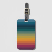 Farbenfrohe Streifen 70er 80er Retro Regenbogenstr Gepäckanhänger (Vorderseite Vertikal)