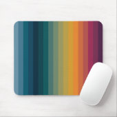 Farbenfrohe Streifen 70er 80er Retro Regenbogenstr Mousepad (Mit Mouse)