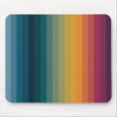 Farbenfrohe Streifen 70er 80er Retro Regenbogenstr Mousepad (Vorne)