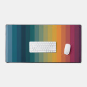 Farbenfrohe Streifen 70er 80er Retro Regenbogenstr Schreibtischunterlage (Tastatur & Maus)