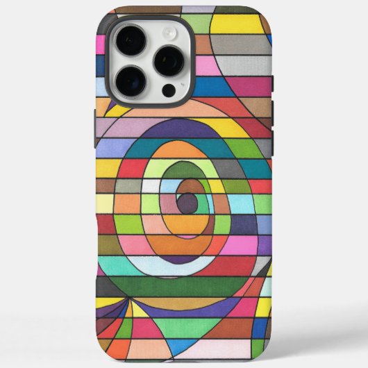 Farbenfrohe Streifen Abstrakt mit Spiralzentrum Case-Mate iPhone Hülle (Rückseite)