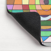 Farbenfrohe Streifen Abstrakt mit Spiralzentrum Mousepad (Ecke)