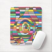Farbenfrohe Streifen Abstrakt mit Spiralzentrum Mousepad (Mit Mouse)