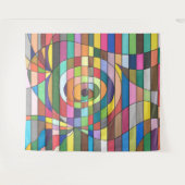 Farbenfrohe Streifen Abstrakt mit Spiralzentrum Wandteppich (Vorderseite (Horizontal))