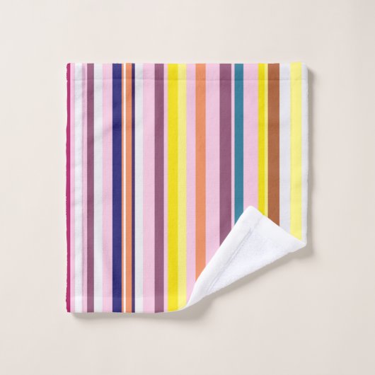 Farbenfrohe Streifen Badezimmer Handtuch Set (Waschlappen)