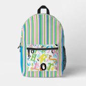 Farbenfrohe Streifen Bedruckter Rucksack (Vorderseite)