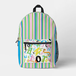 Farbenfrohe Streifen Bedruckter Rucksack