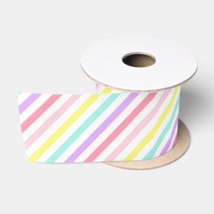 Farbenfrohe Streifen Einhorn Regenbogen Pastellfar Satinband