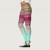 Farbenfrohe Streifen Farbmuster Leggings (Links)