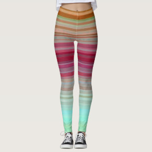 Farbenfrohe Streifen Farbmuster Leggings
