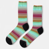 Farbenfrohe Streifen Farbmuster Socken (Linkes Detail)