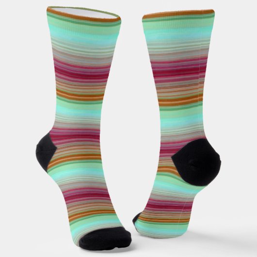 Farbenfrohe Streifen Farbmuster Socken (Gewinkelt)
