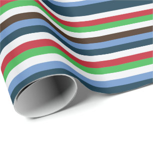 Farbenfrohe Streifen Geburtstag Geschenkpapier