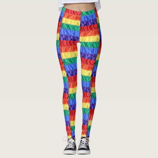 Farbenfrohe Streifen geometrisches Muster, modern  Leggings (Vorderseite)