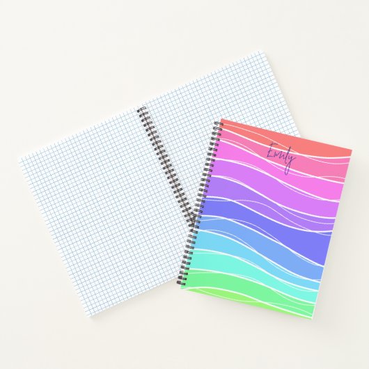 Farbenfrohe Streifen glänzen Notizblock (Innenseite)