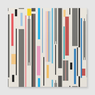 Farbenfrohe Streifen: Grafische Pattern-Mischung Magnetkarte