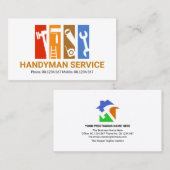 Farbenfrohe Streifen Handyman-Tools zum Umgestalte Visitenkarte (Vorne/Hinten)