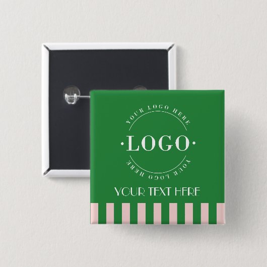 Farbenfrohe Streifen Ihr Firmenlogo Stylisch, kund Button (Vorne & Hinten)