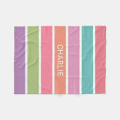 Farbenfrohe Streifen individuelle Name Fleecedecke (Vorderseite (Horizontal))