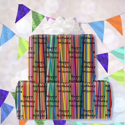 Farbenfrohe Streifen Jeden Anlaß Geschenk Geschenkpapier