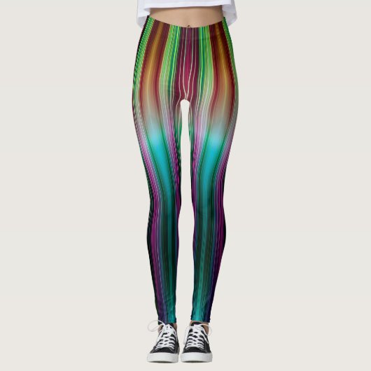 Farbenfrohe Streifen Leggings (Vorderseite)