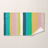 Farbenfrohe Streifen Linien Abstraktes Muster Badhandtuch Set (Handtuch)