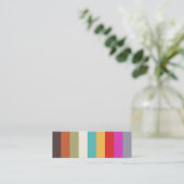 Farbenfrohe Streifen Mini-Visitenkarte Mini Visitenkarte (Stehend Vorderseite)