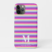 Farbenfrohe Streifen mit Monogramm Schrift Case-Mate iPhone Hülle (Rückseite)