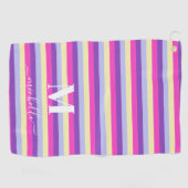 Farbenfrohe Streifen mit Monogramm Schrift Golfhandtuch (Horizontal)