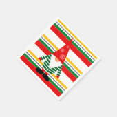 Farbenfrohe Streifen mit Niedlichem Gnome Weihnach Serviette (Ecke)