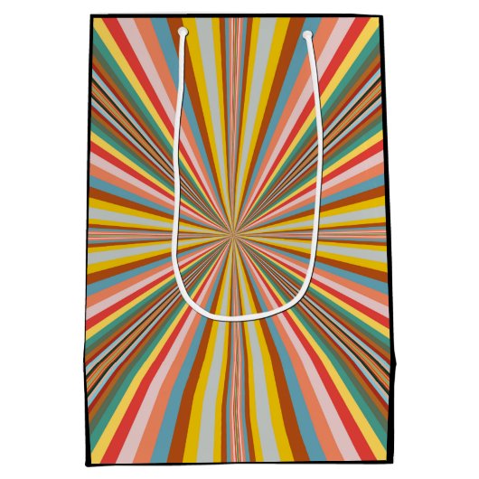 Farbenfrohe Streifen Mittlere Geschenktüte (Rückseite)