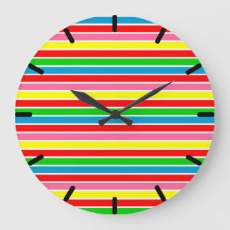 Farbenfrohe Streifen Moderne Große Uhr