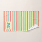 Farbenfrohe Streifen Moderne Mit Monogramm Badhandtuch Set (Handtuch)