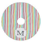 Farbenfrohe Streifen Monogram, anfänglicher Tremro Polyester Weihnachtsbaumdecke (Vorderseite)
