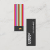 Farbenfrohe Streifen Monogram Mini Visitenkarte (Vorne/Hinten)