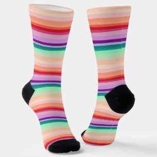 Farbenfrohe Streifen Muster fröhlich Socken