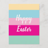 Farbenfrohe Streifen Muster glücklich Ostern Postkarte (Vorderseite)