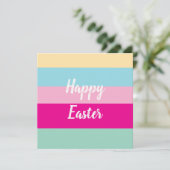 Farbenfrohe Streifen Muster glückliche Osterflachk (Stehend Vorderseite)