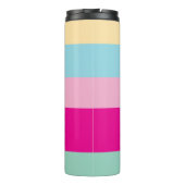 Farbenfrohe Streifen Muster glückliche Osterflachk Thermosbecher (Rückseite)