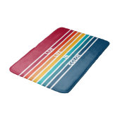 Farbenfrohe Streifen Muster Live-Leben in Farbe Badematte (Schrägansicht)