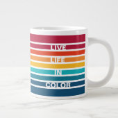 Farbenfrohe Streifen Muster Live-Leben in Farbe Jumbo-Tasse (Rechts)