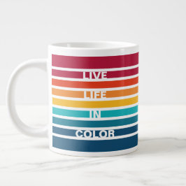 Farbenfrohe Streifen Muster Live-Leben in Farbe Jumbo-Tasse