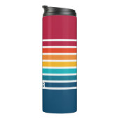 Farbenfrohe Streifen Muster Live-Leben in Farbe Thermosbecher (Nach rechts gedreht)