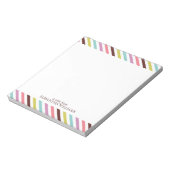 Farbenfrohe Streifen Muster Personalisiert Notizblock (Rotiert)