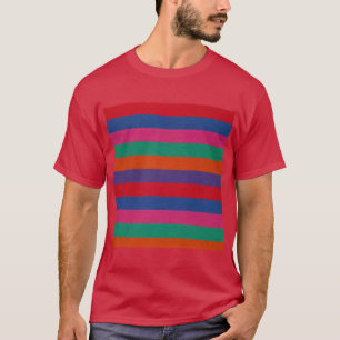 Farbenfrohe Streifen Muster T-Shirt
