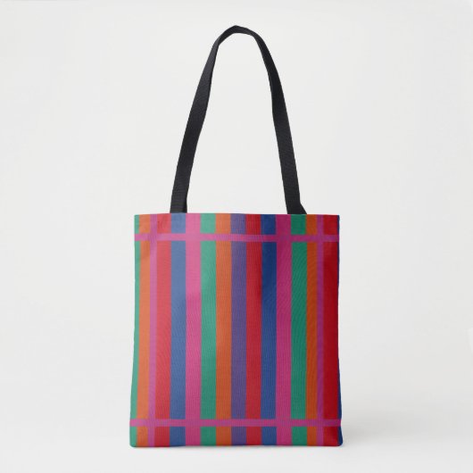 Farbenfrohe Streifen Muster Tasche (Vorderseite)