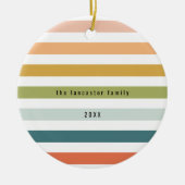 Farbenfrohe Streifen nach Kundenwunsch Foto Keramik Ornament (Vorne)