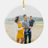 Farbenfrohe Streifen nach Kundenwunsch Foto Keramik Ornament (Hinten)