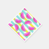 Farbenfrohe Streifen Pink Watermelons Muster Serviette (Ecke)