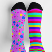 Farbenfrohe Streifen Polka Dot Socken (Oben)